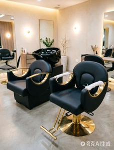 Fauteuil de lavage noir et or pour salon de coiffure, mobilier professionnel pour studio de beauté - Product Image 3