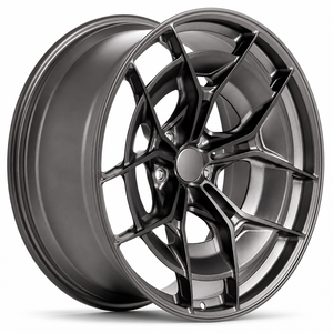 NFY geschmiedete Felgen mit gedrehtem Netzdesign, gerichteten Speichen, aus Aluminiumlegierung, satinierter Gunmetal-Grau, tief konkav, 18-24 Zoll für <span class=keywords><strong>Ford</strong></span> Mustang GT - Product Image 5