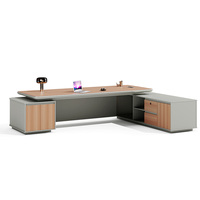 Bureau de direction moderne de luxe en forme de L, table créative pour PDG, mobilier de bureau haut de gamme pour manager, poste de travail avec rangement