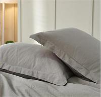 Ensembles de housse de couette en mélange de coton et lin français de haute qualité solide 3 Psc avec housse 2 taies d'oreiller