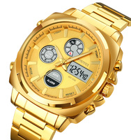 Skmei 1673 Montre de Mode en Acier Inoxydable Montre Homme Luxe Digitale et Analogique Pour Hommes