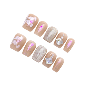 Novedad <span class=keywords><strong>de</strong></span> 2025, <span class=keywords><strong>uñas</strong></span> a presión <span class=keywords><strong>de</strong></span> estilo francés <span class=keywords><strong>de</strong></span> lujo, patrón cuadrado <span class=keywords><strong>de</strong></span> diamante <span class=keywords><strong>de</strong></span> bailarina hecho a mano para aplicación <span class=keywords><strong>de</strong></span> dedos para <span class=keywords><strong>niñas</strong></span> - Product Image 2