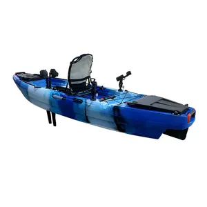 HANDELI 2024 couleur personnalisée accepter pas cher en plastique kayak à pédale unique 10 pieds entraînement d'aileron océanique assis sur le dessus entraînement de pédale de kayak de pêche