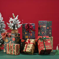 Nouveauté, vente flash, joyeux Noël, Père Noël, renne, cadeau pour enfant, bébé, emballage artisanal, papier d'emballage en rouleau