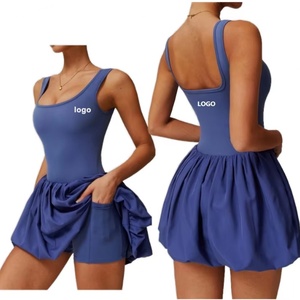 Robe de sport une pièce pour femme, personnalisable avec logo, séchage rapide, pour entraînement, course et tennis, respirante, jupe de golf et de tennis avec rembourrage - Product Image 1