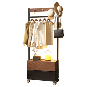 Perchero con cajones 60x40x180cm, almacenamiento móvil para dormitorio, diseño minimalista - Product Image 5