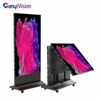 Exhibidor de Carteles LED Premium Independiente con Soporte y Ruedas para Centros Comerciales y Tiendas Minoristas