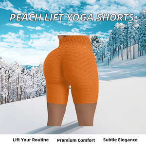 Pantalones Cortos de Yoga para Mujer 2026 de Cintura Media, Color Melocotón Sólido, Control de Abdomen y Levantamiento de Glúteos, Transpirables, Elásticos, Anticelulíticos - Product Image 2