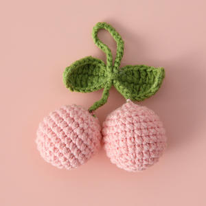 Jouets en coton peigné faits à la main en usine: fruits et légumes tricotés (série de fruits), poupées de fruits en coton peigné anti-boulochage - Product Image 3