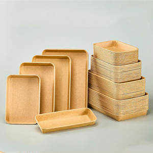 Caja de comida para llevar ecológica, desechable, antivaho, con tapa, de papel kraft, para llevar, contenedor para almuerzo. - Product Image 1