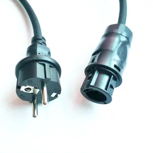 Enchufe Schuko impermeable IP44 recto de 3 cables a Betteri bc01 Cable de fuente de alimentación hembra 1, 5 mm2 cable solar de 1,5 m