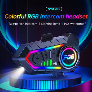 Sistema de Comunicación para Casco de Motocicleta Y10 Max, Auriculares Inalámbricos con Intercomunicador, Iluminación LED RGB, Impermeables, para Motociclistas <span class=keywords><strong>en</strong></span> Grupo - Product Image 1