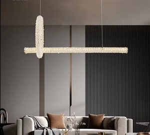 Zèle Éclairage Cuisine Pendentif Lumière Rectangle Chrome Or Cristal Conception Nordique Commutateur Contrôle En Aluminium Matériel AC Usage Domestique - Product Image 1