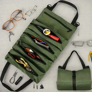 Heavy Duty Waterproof Multi-functional <b>Tool</b> Roll <b>Bag</b> With Zipper Closure For Electrician Carpenter Mechanic Storage 150 Lb - Product Image 1