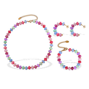 Colorful Natural Stone Bead <b>Bracelet</b> Set For Women Light Luxury Style Gift Jewelry - Product Image 5