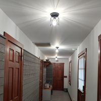 2PCS Lampu Plafon Gaya Industrial Farmhouse Warna Hitam dengan Desain Geometris Berbahan Logam untuk Dapur, Koridor, dan Ruangan (Bohlam Tidak Termasuk)
