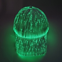 Conception personnalisée Casquettes de baseball lumineuses colorées à LED lumineuses Chargement USB Casquettes lumineuses pour la fête de Noël Festival Musique Événement