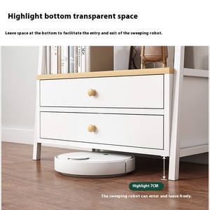 Estantería de múltiples capas simple nórdica <span class=keywords><strong>blanca</strong></span> para sala de estar, dormitorio, Internet, famoso estante de pared de pie para habitación - Product Image 3
