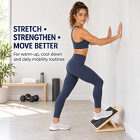 Planche inclinée en bois personnalisable avec logo gravé, portable et durable, pour étirement des mollets, 4 angles réglables, poignée de transport, pieds antidérapants, pour la maison