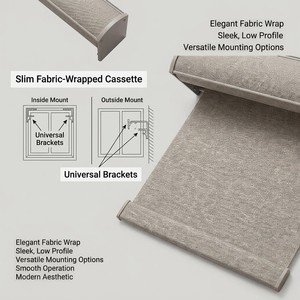Stores enrouleurs motorisés intelligents, occultants, sans cordon, avec design en tissu intégré, couleur <span class=keywords><strong>taupe</strong></span> chaud, pour fenêtres. - Product Image 3