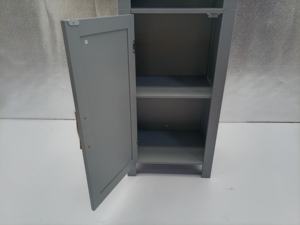 가구 욕실, 3 단 선반 및 도어 오거나이저가있는 나무 키가 큰 독립형 캐비닛-회색 - Product Image 5