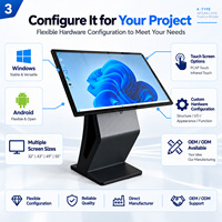 Produsen Kios Layar Sentuh Interaktif OEM ODM 43 55 65 Inci Terminal Layanan Mandiri Windows Android Digital Signage