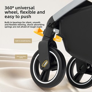Poussette carrée solide classique moderne de luxe en métal pour animaux de compagnie, avec <span class=keywords><strong>nacelle</strong></span> amovible, pliable, ultra-légère, à bouton - Product Image 5