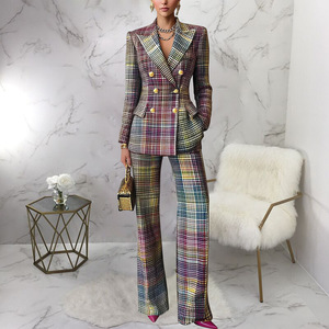 Conjunto <span class=keywords><strong>de</strong></span> <span class=keywords><strong>Traje</strong></span> <span class=keywords><strong>de</strong></span> Dos Piezas <span class=keywords><strong>para</strong></span> <span class=keywords><strong>Mujer</strong></span>, Elegante, Estilo Ejecutivo, con Estampado a Cuadros y Pata <span class=keywords><strong>de</strong></span> Gallo, Nueva Colección 2026 - Product Image 4