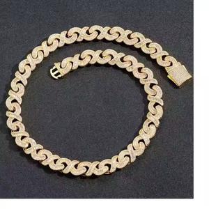 Lujo Hip Hop Vvs Moissanite hombres cadena 925 plata esterlina Iced Out Baguette diamante cadena cubana para hombres - Product Image 1