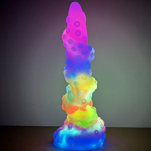 FAAK harga pabrik 8 inci multi-warna gurita mainan seks g-spot pijat bercahaya <span class=keywords><strong>Stimulator</strong></span> bersinar dalam gelap tentakel Dildo - Product Image 6