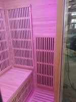 Sauna Hemlock para 2 Personas, Sauna Interior con Panel de Carbono Infrarrojo, Spa para el Hogar