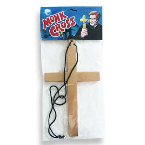 Collier pendentif croix religieuse en or avec chaîne à maillons, accessoires de déguisement pour prêtre, vampire, moine, crucifix, nonne - Product Image 2