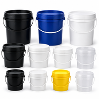 Seau en plastique PP industriel de 25 L à large ouverture avec poignée en métal, couvercle personnalisable pour le stockage de matières premières industrielles, fabriqué en Chine