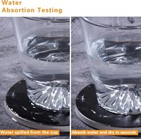 Sous-verre antidérapant en terre de diatomée motif Plages de sable bleues avec support magnétique, accessoires pour boissons, décoration maison, mariage, bureau