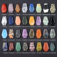 Mini adornos de tablero de ataúd de ágata de cristal Natural, piedras preciosas ecológicas pulidas grabadas, decoraciones divertidas de Halloween