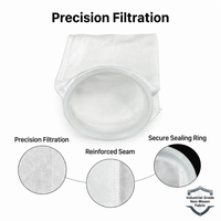 Sac filtrant PP 105*380mm avec collier en plastique 4.13*14.96" pour traitement industriel des liquides et de l'eau