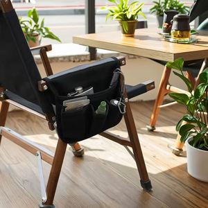 Expédition rapide, organiseur de chaise à 3 poches, sac de rangement polyvalent en toile pour accoudoir de canapé, pour bureau, maison, café, bar, utilisation multi-usages - Product Image 4
