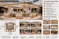 Conception d'intérieur de bijouterie de luxe sur mesure, projet clé en main, solution modulaire pour magasin de bijouterie, service tout-en-un