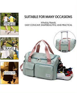 Sports Gym Bag with Wet Pocket &amp; Shoes Compartment Gym Bag for <strong>Women</strong> Lightweight Carryon <strong>Gymbag</strong> - Product Image 3