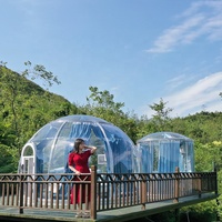 Taşınabilir katlanabilir açık kamp Resort otel prefabrik ev Pop Up kış lüks şişme Lodge kubbe kabarcık çadır