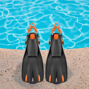 Palmes de plongée professionnelles en gros noir lame courte en caoutchouc durable TPR matériel formation palmes de plongée pour adulte - Product Image 3