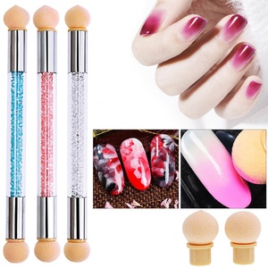 Stylo à double extrémité pour nail art dégradé, tête éponge, manche en plastique, stylo de shading pour manucure et design ombré - Product Image 2