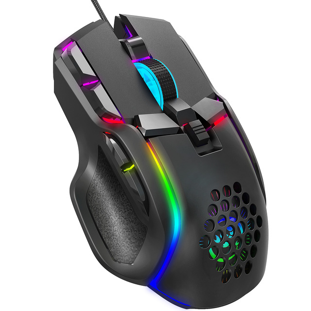 10 Key Wired Game Mouse Macro Programming 13 RGB Light Modes 6 Gear 12800dpi Computer Gaming Mouse