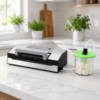 Scelleuse sous vide portable manuelle pour aliments avec double scellage, chauffage en aluminium, compte à rebours LED, coupe-ruban et support de rouleau – Fourniture directe usine
