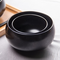 Vaisselle en céramique classique Bol à riz noir pour les moines du temple