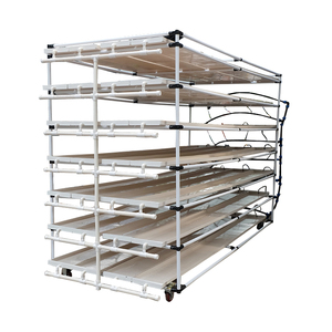 Système de culture hydroponique en serre pour micro-légumes et culture verticale avec cadre en acier, 4 à 7 niveaux, alimentation automatique en herbe fourragère - Product Image 1