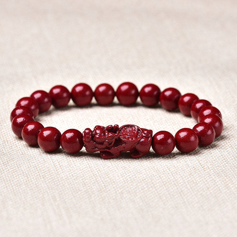 Cinnabar Pixiu Bracelet Raw Ore High Content Crystal Purple Gold Sand Bracelet