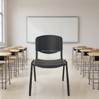 Chaise de formation empilable avec structure en acier en forme de cœur, chaise de conférence en plastique PP
