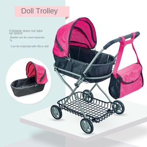Simulation éducative haut de gamme bébé poussette chariot <span class=keywords><strong>grand</strong></span> jouet de poupée en plastique pour les filles jeu à la maison transfrontalier - Product Image 1
