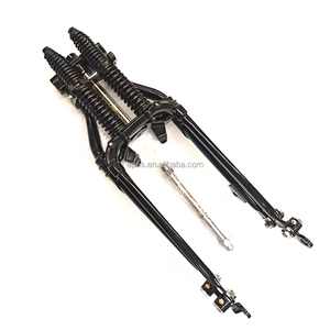 Forcella Anteriore Springer Vintage Nera Cromata in Acciaio ad Alto Tenore di Carbonio per <span class=keywords><strong>Moto</strong></span> Classiche Retro, Accessorio per Telaio, Taglie 18-26 - Product Image 1